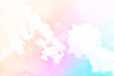 Bulut ve gökyüzü pastel renkli bir arka plan ve duvar kağıdı, soyut gökyüzü arkaplanı tatlı renklerde..