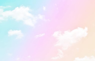 Bulut ve gökyüzü pastel renkli bir arka plan ve duvar kağıdı, soyut gökyüzü arkaplanı tatlı renklerde..