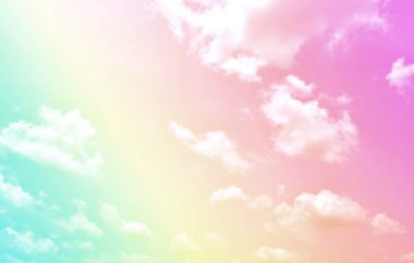 Bulut ve gökyüzü pastel renkli bir arka plan ve duvar kağıdı, soyut gökyüzü arkaplanı tatlı renklerde..