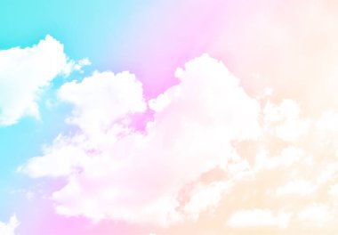 Bulut ve gökyüzü pastel renkli bir arka plan ve duvar kağıdı, soyut gökyüzü arkaplanı tatlı renklerde..