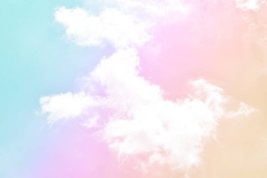 Bulut ve gökyüzü pastel renkli bir arka plan ve duvar kağıdı, soyut gökyüzü arkaplanı tatlı renklerde..