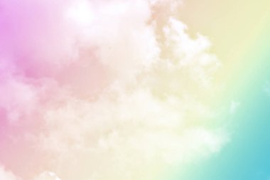 Bulut ve gökyüzü pastel renkli bir arka plan ve duvar kağıdı, soyut gökyüzü arkaplanı tatlı renklerde..