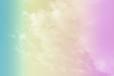 Bulut ve gökyüzü pastel renkli bir arka plan ve duvar kağıdı, soyut gökyüzü arkaplanı tatlı renklerde..