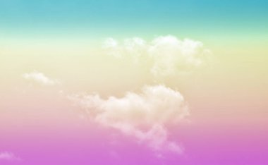 Bulut ve gökyüzü pastel renkli bir arka plan ve duvar kağıdı, soyut gökyüzü arkaplanı tatlı renklerde..