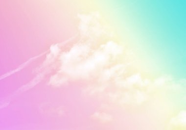 Bulut ve gökyüzü pastel renkli bir arka plan ve duvar kağıdı, soyut gökyüzü arkaplanı tatlı renklerde..
