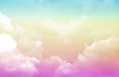 Bulut ve gökyüzü pastel renkli bir arka plan ve duvar kağıdı, soyut gökyüzü arkaplanı tatlı renklerde..