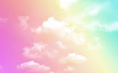Bulut ve gökyüzü pastel renkli bir arka plan ve duvar kağıdı, soyut gökyüzü arkaplanı tatlı renklerde..