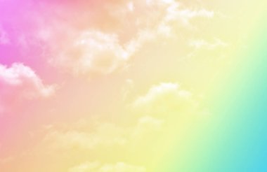 Bulut ve gökyüzü pastel renkli bir arka plan ve duvar kağıdı, soyut gökyüzü arkaplanı tatlı renklerde..