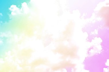 Bulut ve gökyüzü pastel renkli bir arka plan ve duvar kağıdı, soyut gökyüzü arkaplanı tatlı renklerde..
