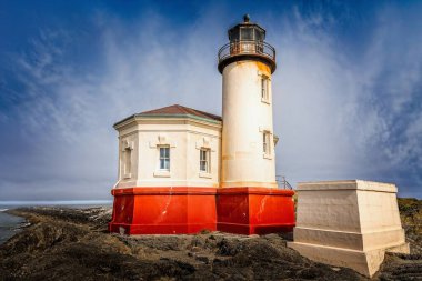 The historic Coquille River Lighthouse, Bandon Oregon USA clipart