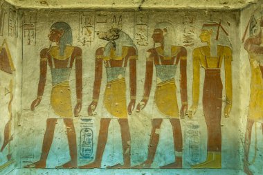 Paintings in the tomb of Sethos II, Valley of the kings, Egypt clipart