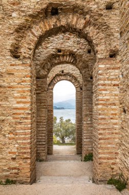 The Grottoes of Catullus, an archeological excavation site of an old roman villa at the tip of Sirmione at Lake Garda, Italy	 clipart