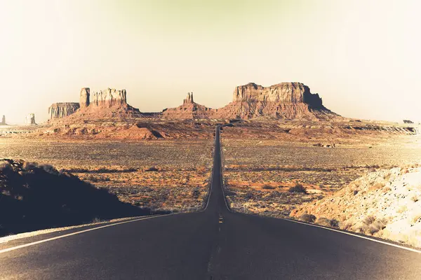 stock image Scenic highway leading to monument valley