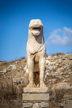 The Lions of the Naxians on the terrace of the lions, Delos Greece clipart