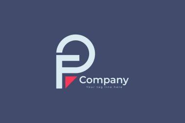 Modern f ve fp logo vektör tasarım şablonu. Minimalist harf fp logosu kavramı. 