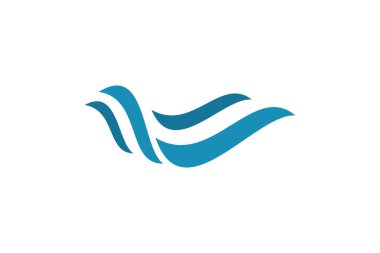 Minimalist dalga vektör logosu tasarım şablonu. Sembol dalga konsept tasarımı