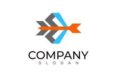 Soyut İş Basit Ok Logosu Simgesi. Yaratıcı Tasarım Şablonu