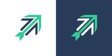 Minimal Basit Ok Logosu Yaratıcı Tasarım Şablonu. Vektör İllüstrasyonu.