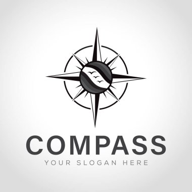  Minimalist Pusula vektör logosu yaratıcı tasarım şablonu 