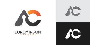 Harf AC Logo Vektör Tasarım Şablonu.
