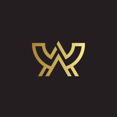 Minimalist Harf A W altın logo Modern tasarım konsepti.
