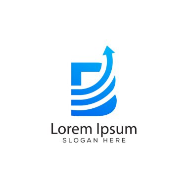 Minimum Harf B Arrow logo tasarım tasarımı illüstrasyonu. soyut modern b ok tasarım şablonu.