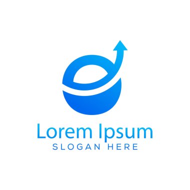 Minimal Harf O Arrow logo tasarımı konsepti çizimi. soyut modern o ok tasarım şablonu.