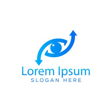 Modern göz oku logo vektör tasarım şablonu.