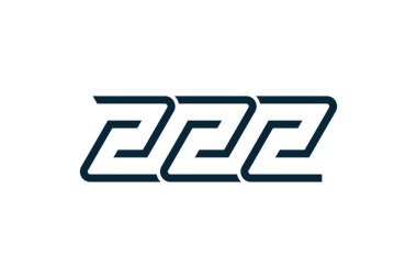 222 numaralı logo vektör şablonu tasarımı