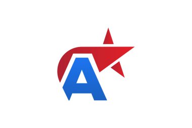 Bir yıldız logo vektör şablonu
