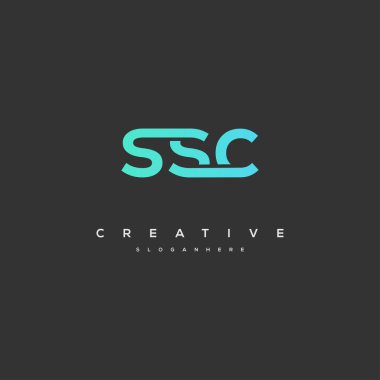 SSC Harf Logosu Tasarımı İlk Vektör Kavramı. Basit SSC Logo Şablonu İllüstrasyonu