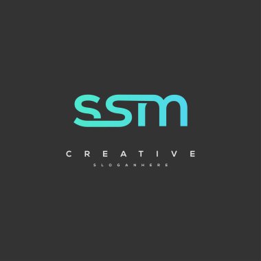 SSM Harf Logosu Tasarımı İlk Vektör Kavramı. Basit SSM Logo Şablonu İllüstrasyonu