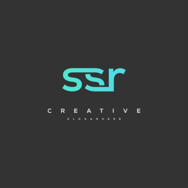 SSR Harf Logosu Tasarımı İlk Vektör Kavramı. Basit SSR Logo Şablonu İllüstrasyonu