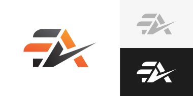 FA Harfi Minimum Logo Vektörü Tasarım Şablonu.