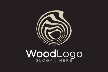 Basit Ahşap vektör logo şablonu tasarımı