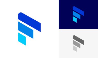 Mektup F logo tasarım vektör