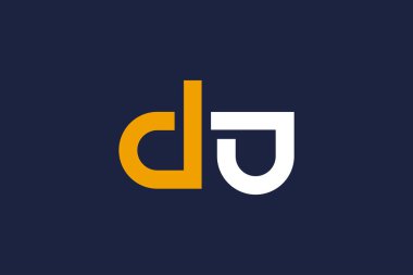 harf dj logo ikon vektör tasarım şablonu kavramı