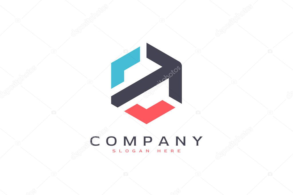 Polygon arrow logo icon  vector design template  concept 1