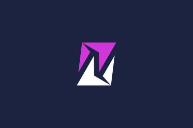 n harfi logo tasarım şablonu vektör ok ilham logosu ile