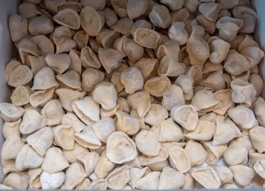 Ev yapımı börekler. Pelmeni. Yemek pişirmek. Ev yemeği..