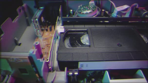 Retro Television Static Filmed Using Old Tube Television Set Macro — Stok video