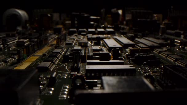 Esta Foto Macro Componentes Computador Foi Filmada Com Uma Boneca — Vídeo de Stock