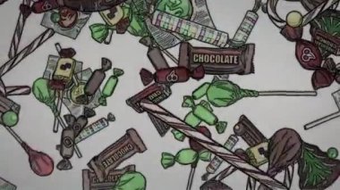Bu animasyon Candy arka planı el yapımı photoshop ile çizilmiş ve After Effects filminde canlandırılmıştır. Herhangi bir proje için mükemmel.