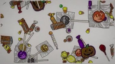 Bu animasyon Candy arka planı el yapımı photoshop ile çizilmiş ve After Effects filminde canlandırılmıştır. Herhangi bir proje için mükemmel.