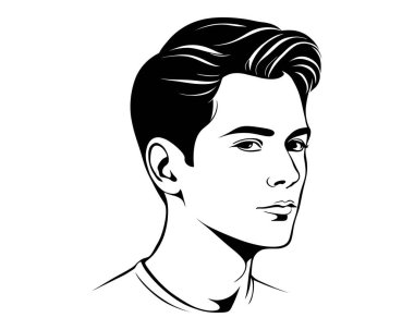 Genç adam yüzü silueti, yetişkin adam, yakışıklı adam, iyi çocuk, genç yetişkin yüzü.