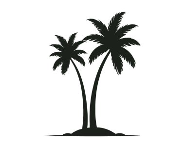 Tropikal ağaç, plaj ağacı, hindistan cevizi ağacı, palmiye ağaçları silueti
