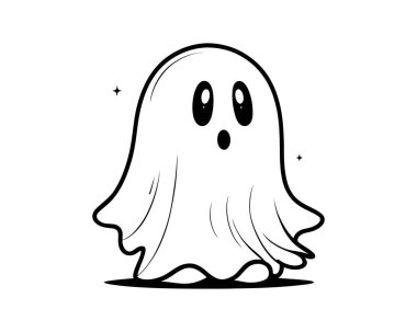 Şirin cadılar bayramı sanatı, bebek hayalet, cadılar bayramı, sevgililer günü, korkunç, ürkütücü, ürkünç