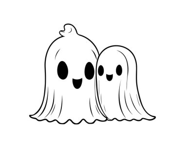 Şirin hayalet çiftler, bebek hayaletler, kız ve erkek, Cadılar Bayramı, Sevgililer Günü