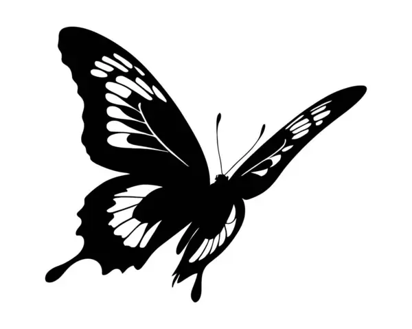 Kral kelebeği silueti beyaz arkaplanda izole edilmiş Clipart görüntüsü. Güzel Kelebek Dekorasyonu element Vektör Tasarımı. Vektör illüstrasyonu