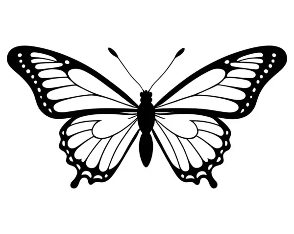 Kral kelebeği silueti beyaz arkaplanda izole edilmiş Clipart görüntüsü. Güzel Kelebek Dekorasyonu element Vektör Tasarımı. Vektör illüstrasyonu